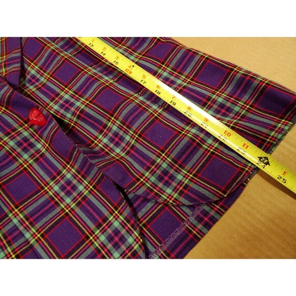 Vintage Lannie Purple Plaid Tartan Blazer and Matching Pleated Skirt Youth Sz 14 - Picture 12 of 14